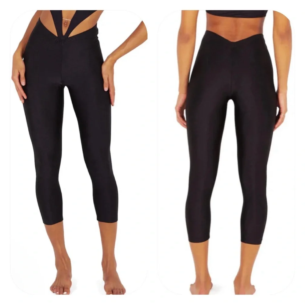 Melissa Simone XS black capri swim pants